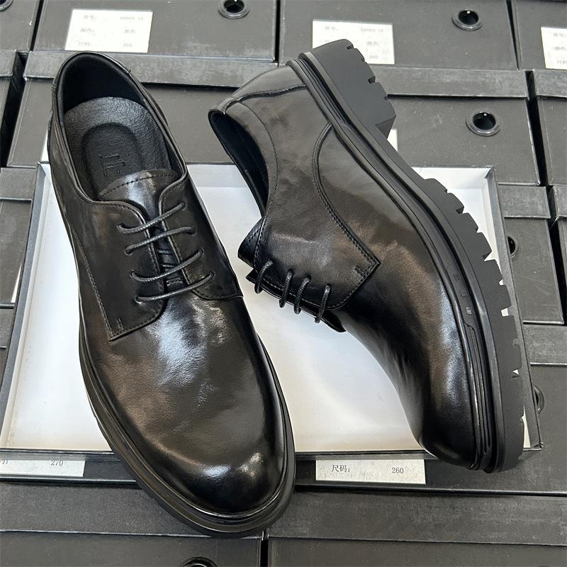 Kožené boty pro zvýšení výšky Pánské obchodní šaty Kožené Prodyšné Ležérní Dojíždění Pracovní obuv Ženich Svatba Pánské boty Pánské kožené boty