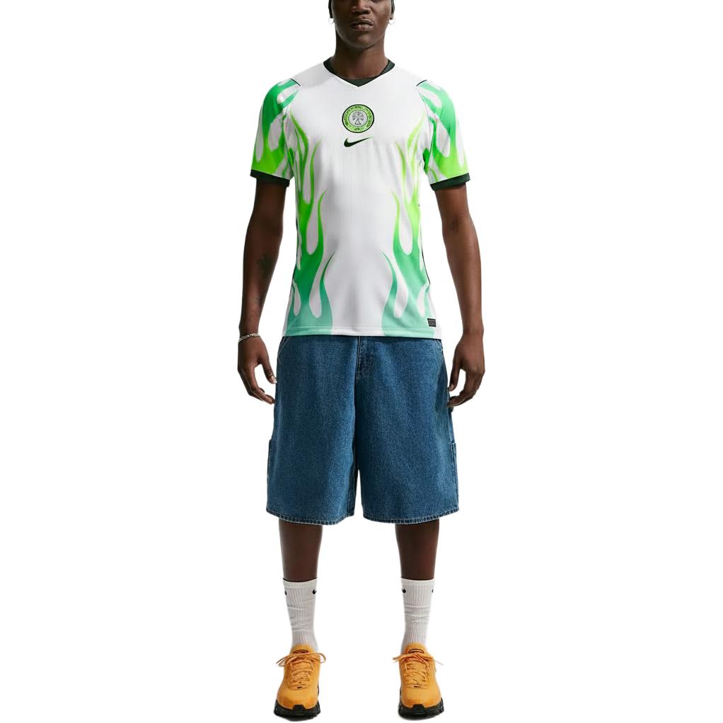 Nike Dri-Fit 2026 Season Nigeria Away Fan Edition Color Block Quick-Dry Pullover Short Sleeve Football Shirt Men tops IB5376-100