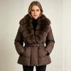 Large Fur Collar Cotton-padded Clothes for Women's Medium and Long Waist and Thin Cotton Clothes, Winter New Thickened Warm Jacket