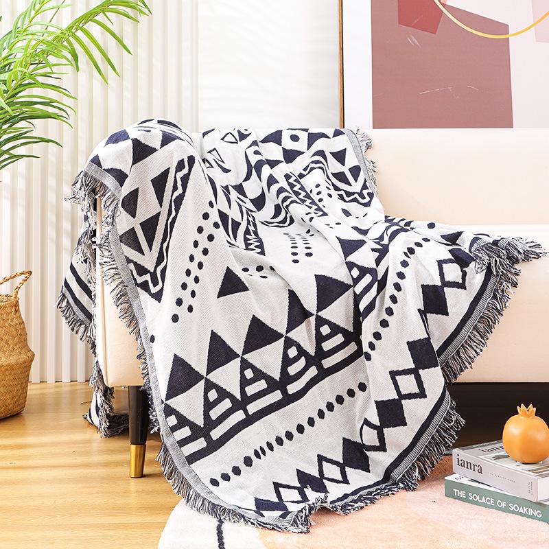 Double Side Boho Plaid Decorative Blankets For Bed Sofa Cover Camping Picnic Blanket Mat Tapestry Chair Couch Slipcover Blanket