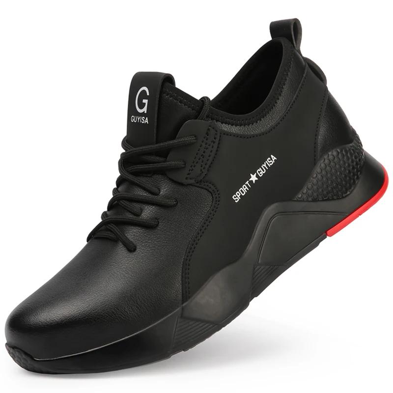 

waterproof safety shoes leather work shoes safety sneakers for men anti spark working shoes with protection steel toe work boots Comfortable Soft Sole 37