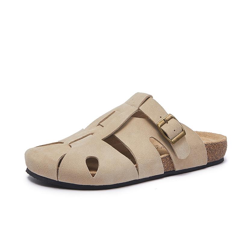 

Женская обувь Пробковые шлепанцы Удобная обувь для ношения на улице и Крутые полушлепанцы 40 песочный