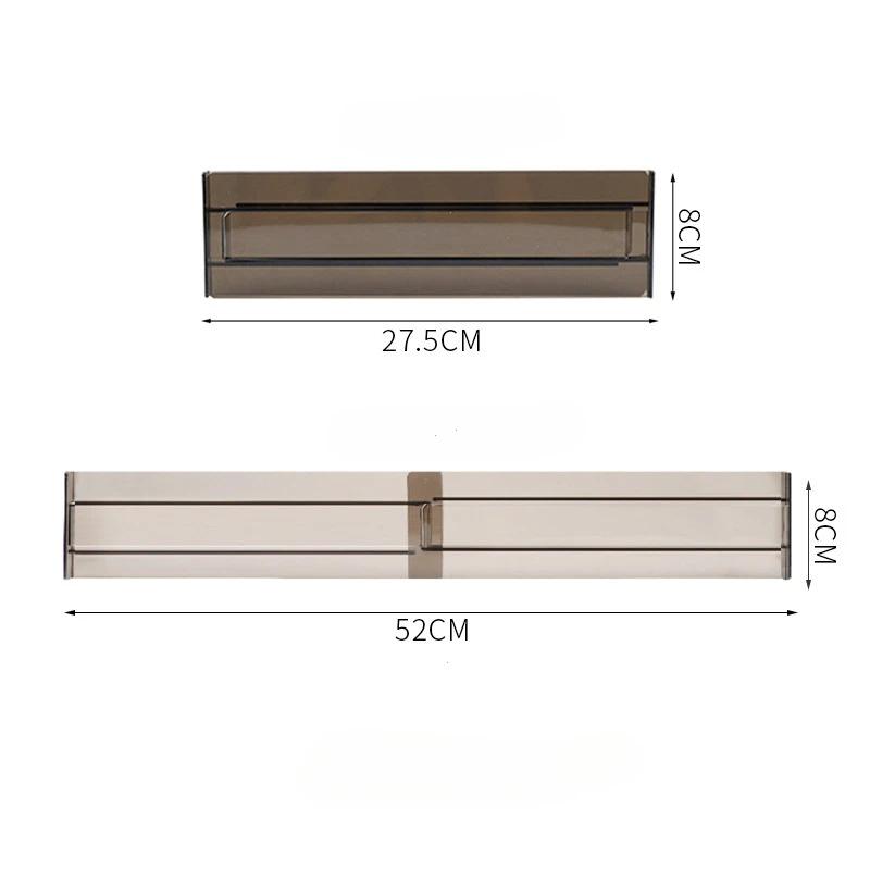 

Разделители ящиков Регулируемый кухонный органайзер для ящиков Расширительный/Сужающий ящик Прозрачный пластиковый органайзер Ящик для хранения 1-5 Cells серый