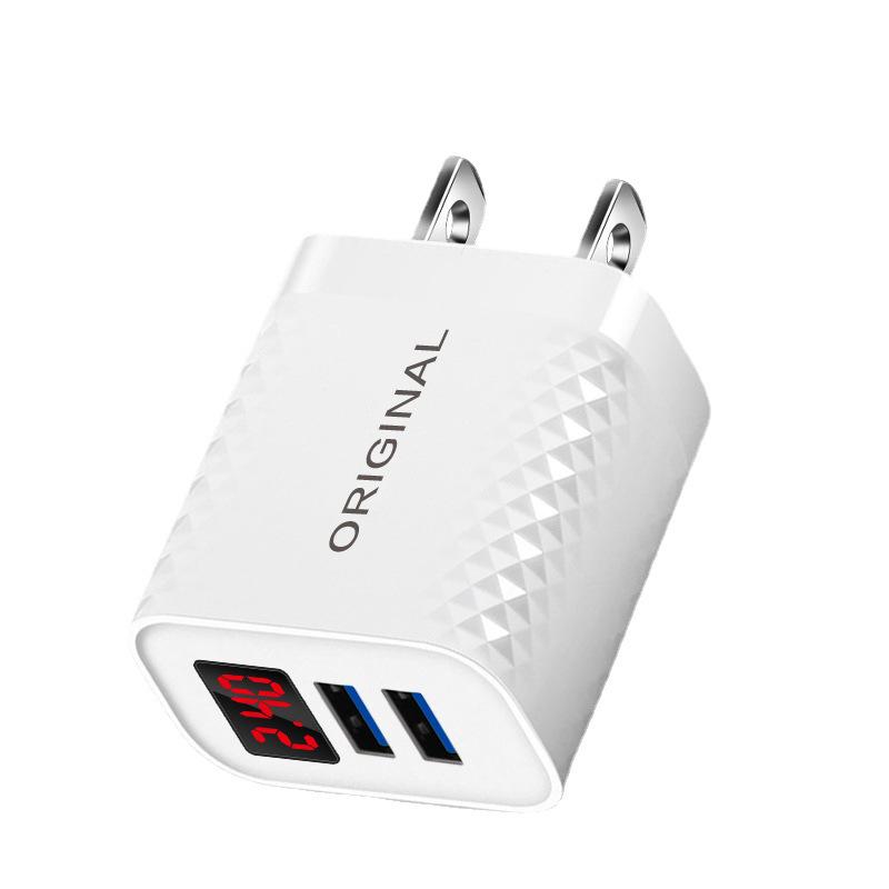 

Smart Dual USB 2.4A Fast Charger with LED Display (US/EU Standard) Single USB 2A US