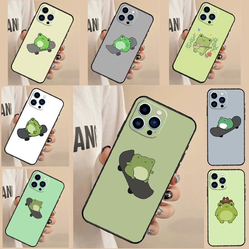 Frog Skateboard Cute Kawaii Cover For OPPO Reno 12 F 13F 14F 11F 10 11 13 14 Pro 7 8 Lite OPPO Find X9 X5 X6 X8 Pro Case