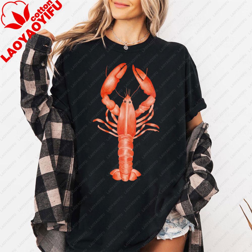 Lobster Graphic Printed Tshirt Lobster Lover Gift Shirt Unisex Unisex Cotton Short Sleeve Casual Fashion Summer Short Sleeve