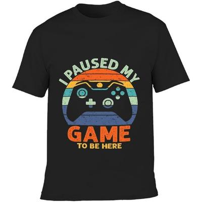 JIBNPRJA T Shirt for Boys I Paused My Game To Be Here, Short Sleeve Cotton Casual Crew Neck Printed Tee Tops All Seasons