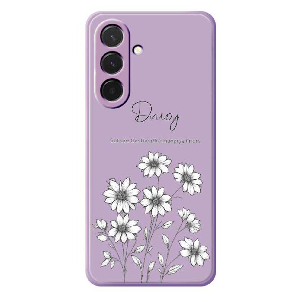 For Samsung Galaxy A36 5G Case Sketch Flowers Pattern Printing Straight Edge TPU Phone Back Cover
