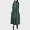 2021 Women's Retro Spring Dresses: Loose Mid-Length, Half-High Collar, Age-Reducing, Stylish & Slim Fit