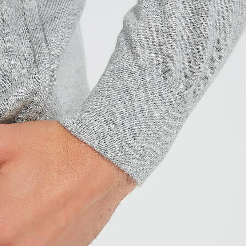 Hengyuanxiang Men's Fine Spun Pure Cashmere Round Neck Thin Sweater