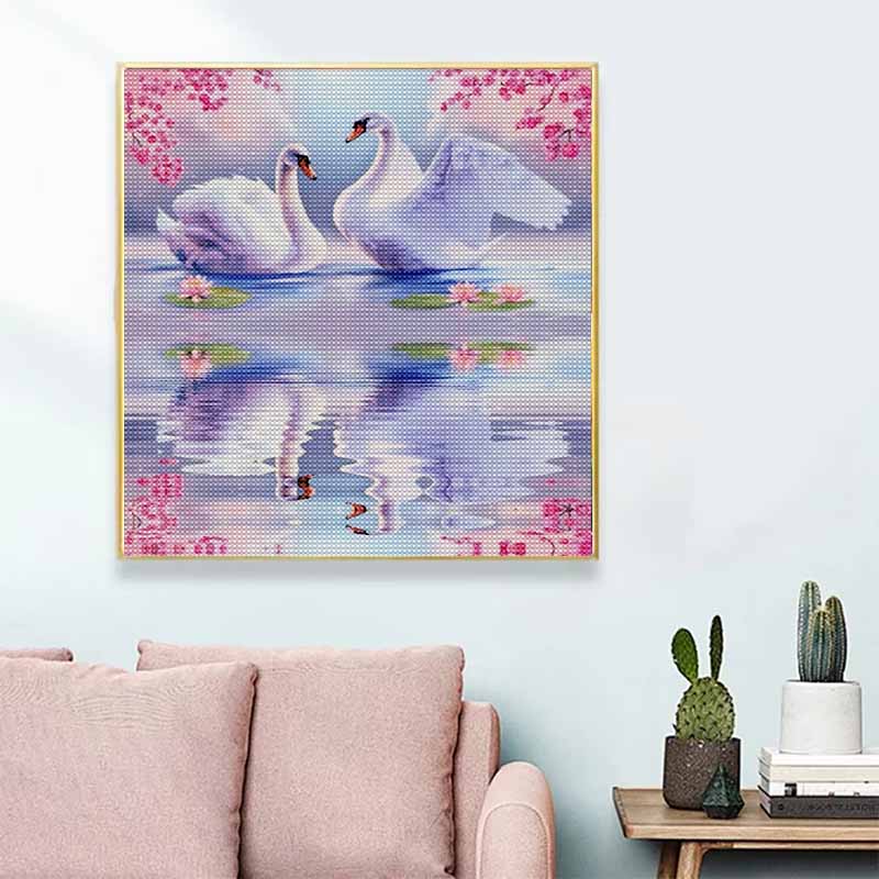 New Arrival 5D DIY Full Circle Diamond Painting "Pink Swan" Embroidery Cross Stitch Home Decor Gift