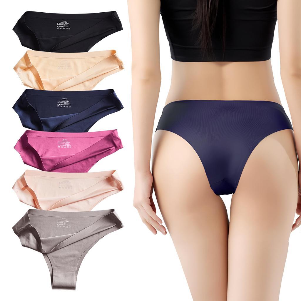CM Tech Seamless Brazilian Cut Bikini Soft To the Comfortable M and Women's 6-Pack T-Back Panties, Breathable, Stretchy, Deodorizing, Antibacterial,