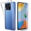 Case - E.F.CONNECTION - For Xiaomi Redmi 10C - Transparent Silicone - 2 Tempered Glasses Included - Reinforced