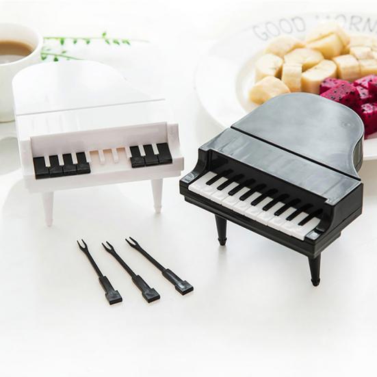 9Pcs Piano Snack Cake Fruit Forks Home Cutlery Dessert Toothpicks Tableware
