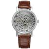 Reloj de Pulsera Mecánico de Cuerda Manual Fashion Winner para Hombre, Estilo Steampunk Esqueleto, Correa de Cuero Casual, Reloj de Pulsera de Gama Alta