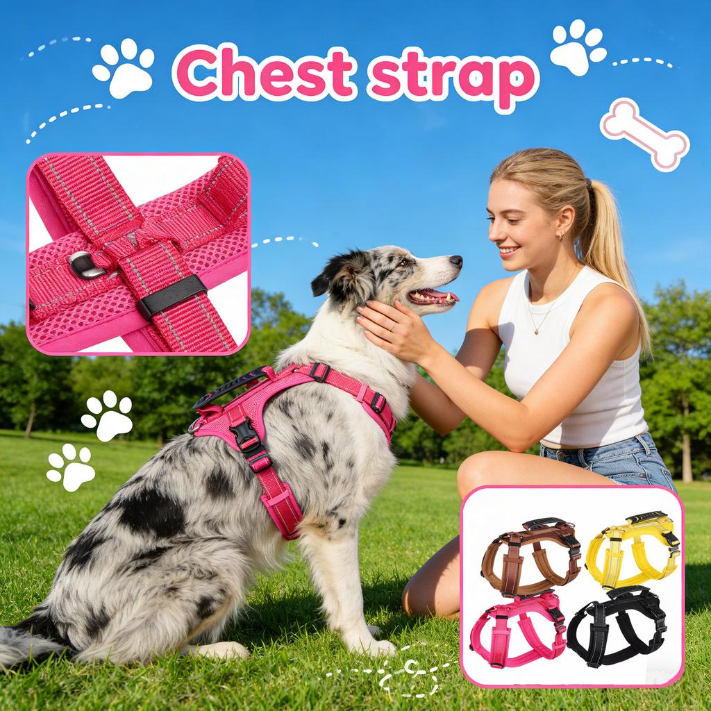 Pet Chest For Dogs - Large-sized Dog Walking Rope - Reflective Leash - Back- Dog Chest