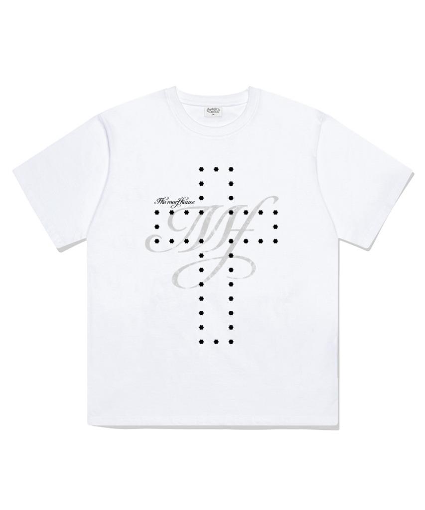 Deomopeuhauseu Morf Flower Cross Oversized Short Sleeve T-Shirt White