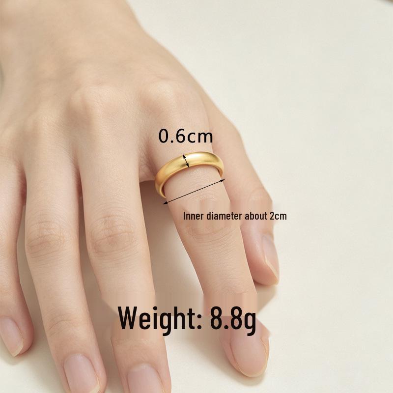 Vietnamese Sand Gold Wide Noodle Bangle for Women - Copper Alloy Simulated Jewelry