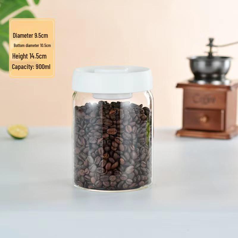 Vacuum-Sealed High Borosilicate Glass Jar for Coffee, Grains & Freshness Preservation