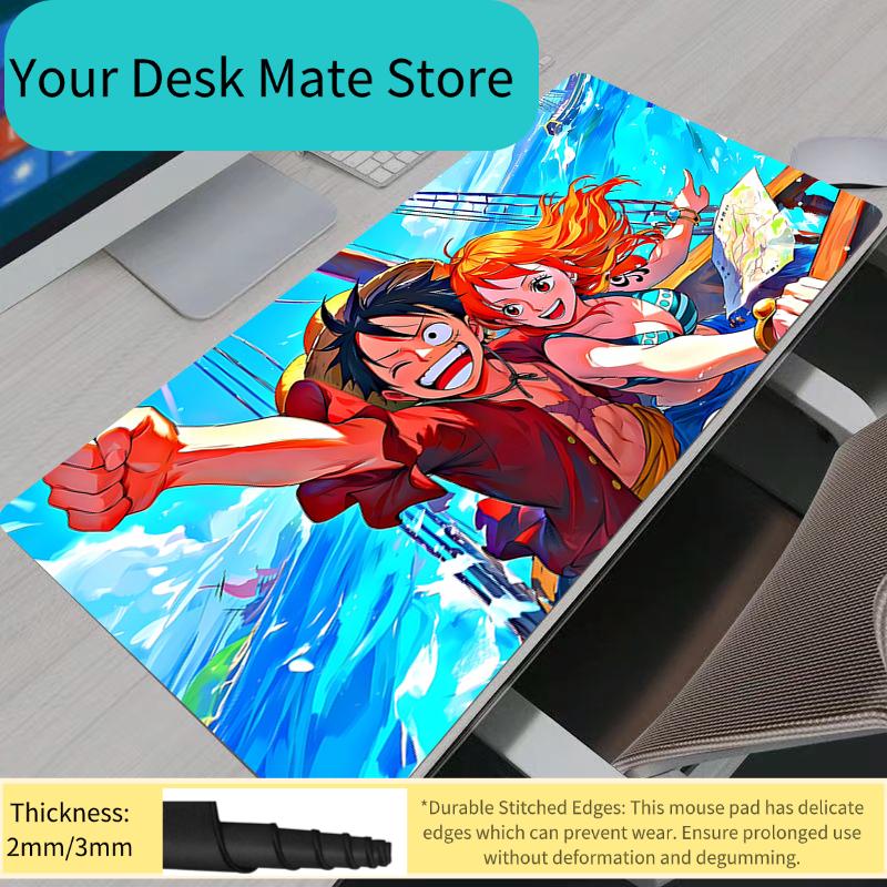 Anime Mouse Pad HD Print Computer Gamer Locking Edge Mousepad XXL Keyboard PC Mice Mats Pad One Piece Luffy For LOL Csgo