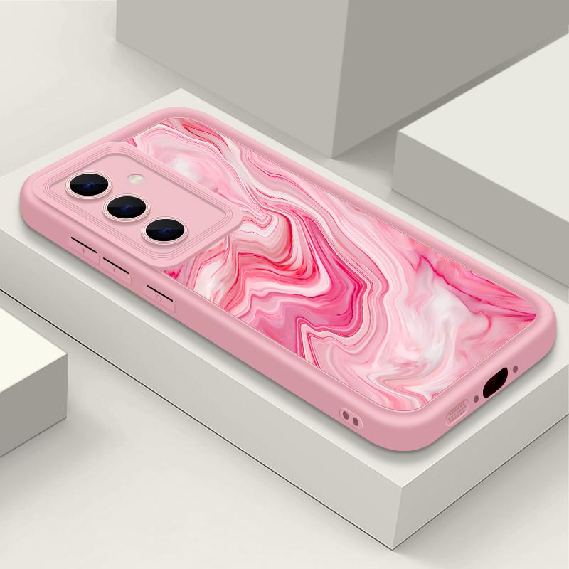 Color Marble Texture Print Case For Samsung S24 FE S23 S22 Ultra A16 A55 A15 A35 A54 A34 A25 A14 Soft Matte TPU Shockproof Lens Protection Phone Cover