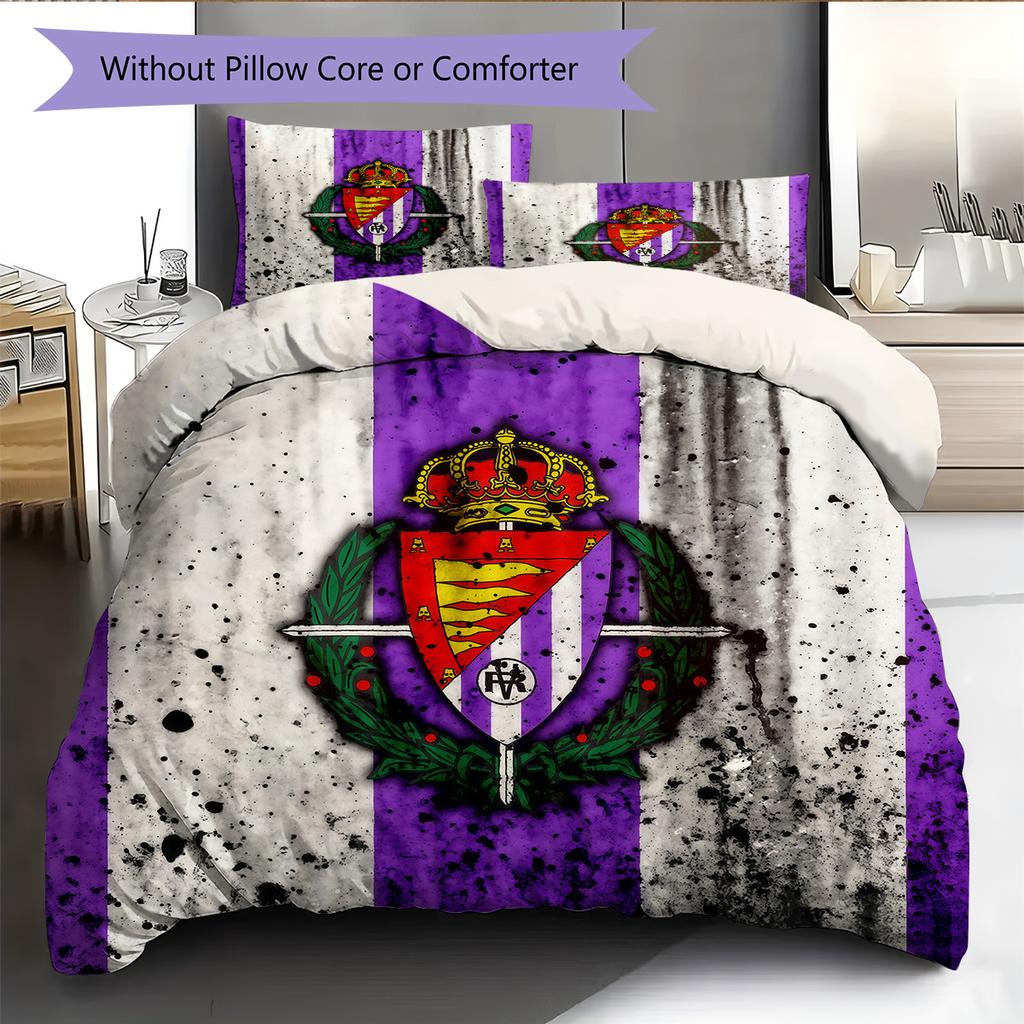 Real Valladolid Pattern Bedding Quilt Set Home Decoration Gift (1 * duvet cover + 2 * pillowcase without core)
