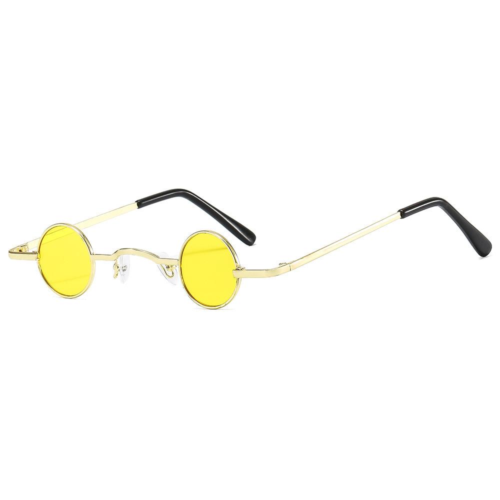 Vintage Small Frame Circular Shape Sunglasses Women'S Brand Designer Metal Sun Glasses Men'S Outdoor Hip-Hop Eyewear Uv400