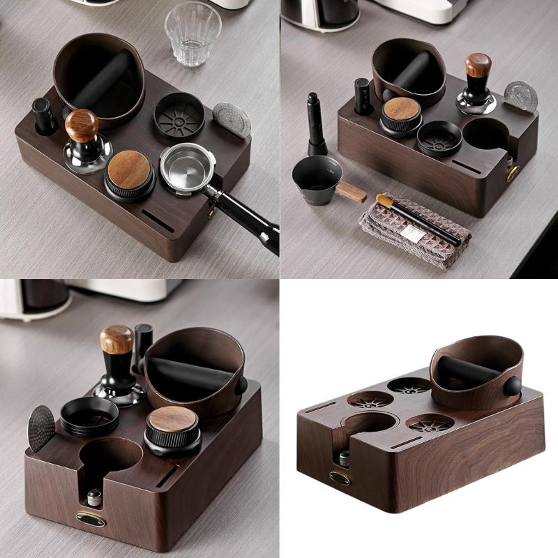 Multifunktionale Kaffeesatzbox Kaffeetamperstation Kaffeeklopfbox ABS-Textur für perfekte Espresso-Erlebnisse