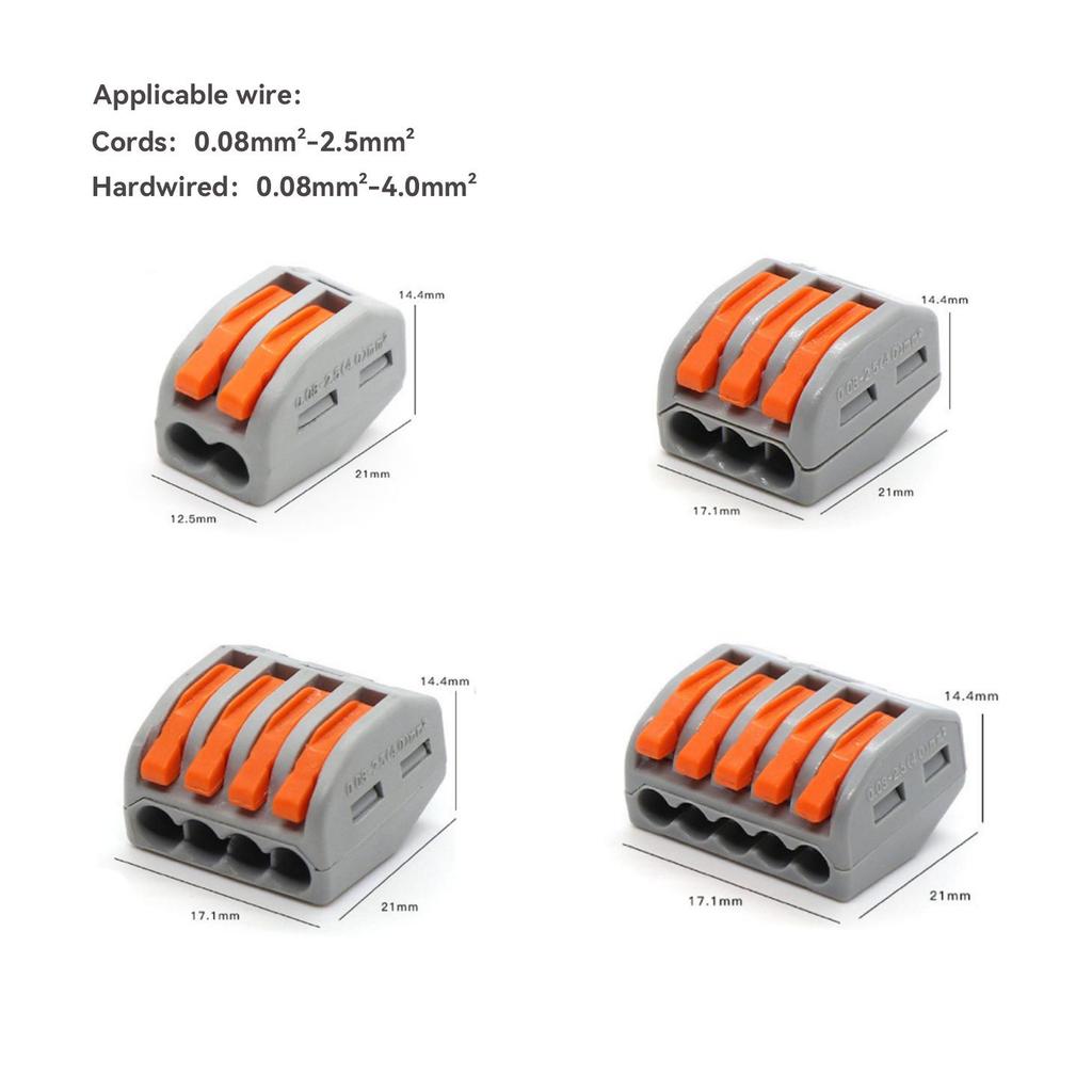 Universal Quick Wire Connector for Soft & Hard Wires, 21-120