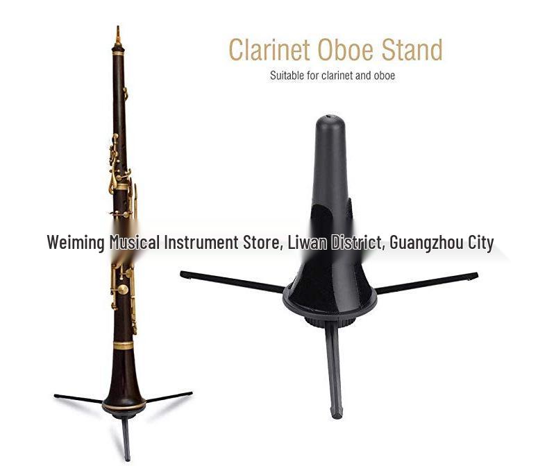 Black Folding Clarinet Stand - Compact and Durable Design 