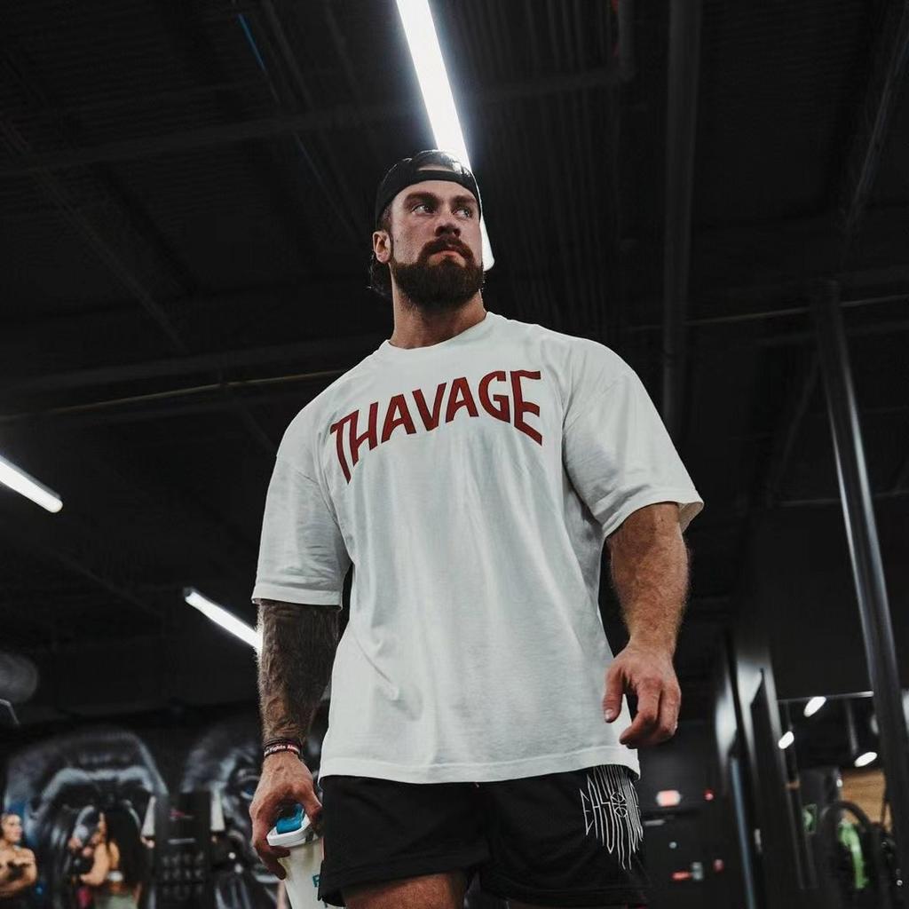 Letní bavlněné pánské tričko do posilovny Thavage Svalnatí muži Tričko do posilovny CBUM Fitness Joggers Čistě bavlněné tričko Dámské tričko