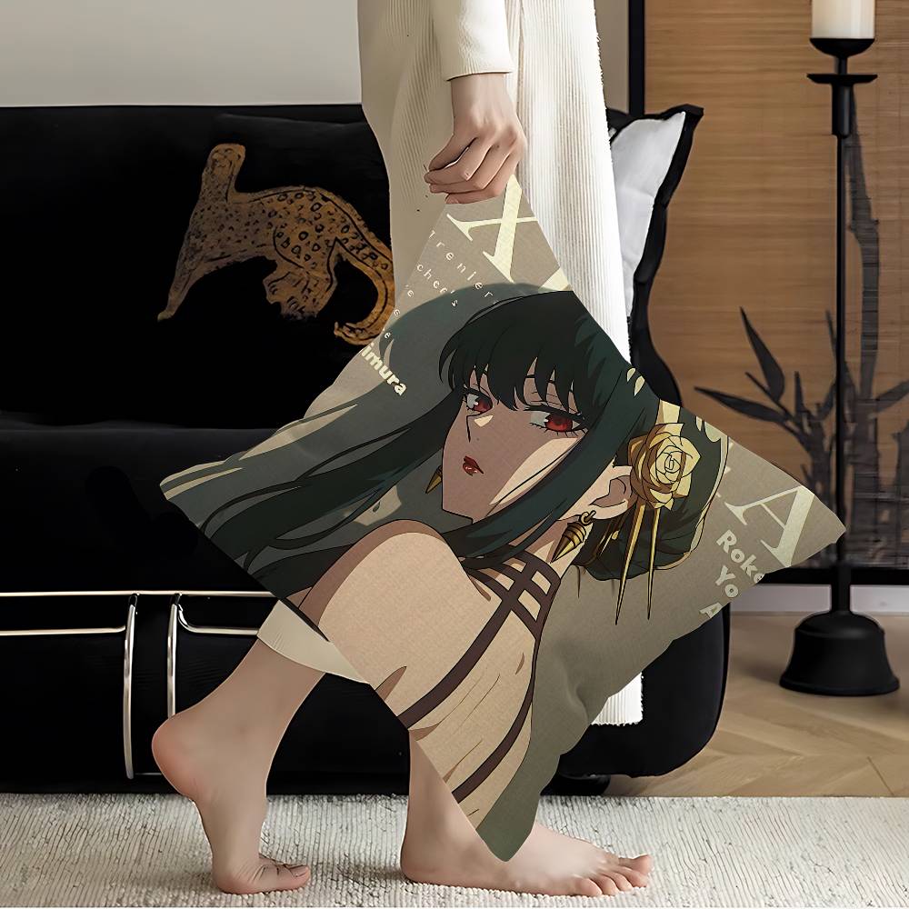 Anime Spy X Family Cushion Cover Inches Farmhouse Decor Home Throw Pillow Covers For Couch Decorations