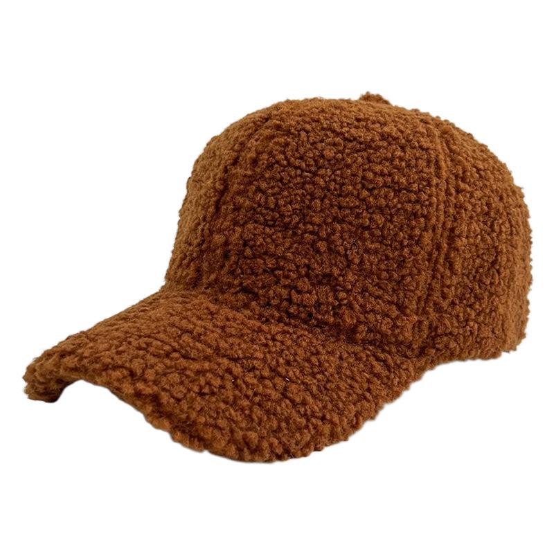 

Женская бейсболка из овечьей шерсти, флисовая, однотонная, теплая, для улицы, зима, осень Coffee