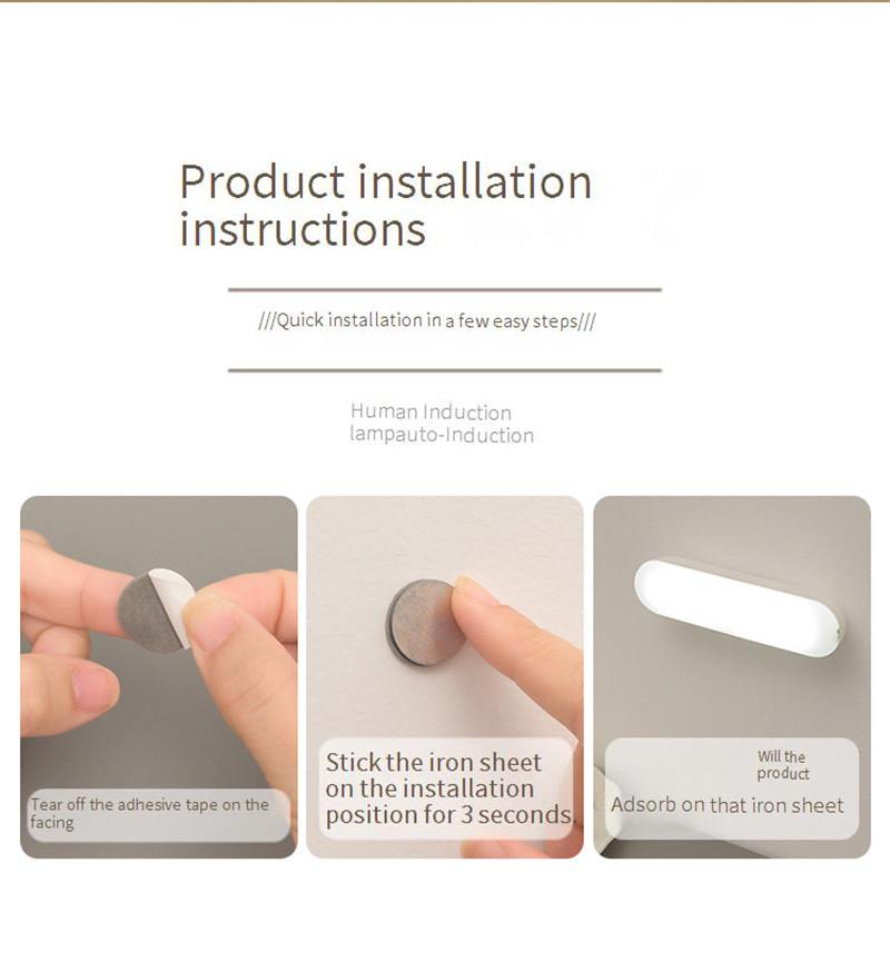 LED Induktionsleuchte Bewegungssensor Schrankleuchte Kabellose LED Nachtlichter USB Wiederaufladbare Treppenleuchte Babypflege Schlafzimmerlicht