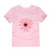 Simple Flowers girls' T-shirt with 3D printed letters, children's short sleeved