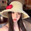 Women's Large Brim Bow Straw Hat - Japanese Pastoral Style, UV Protection, Summer Seaside Outdoor Sun Hat