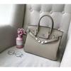 26 Genuine Leather Women's Bag Silver Buckle Lychee Pattern Top Layer Cowhide 25cm/30cm Manufacturer