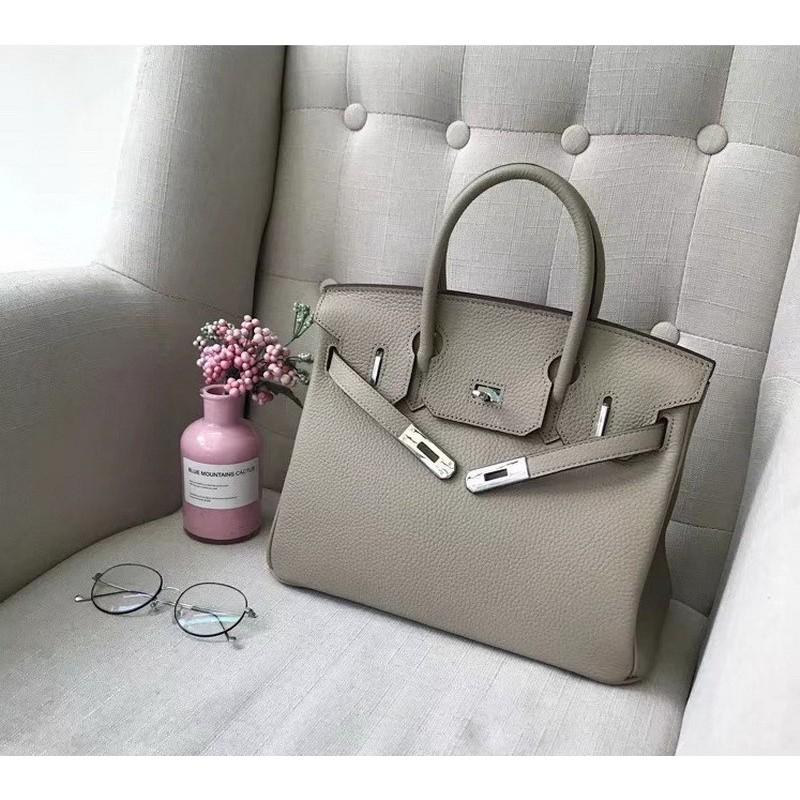 26 Genuine Leather Women's Bag Silver Buckle Lychee Pattern Top Layer Cowhide 25cm/30cm Manufacturer