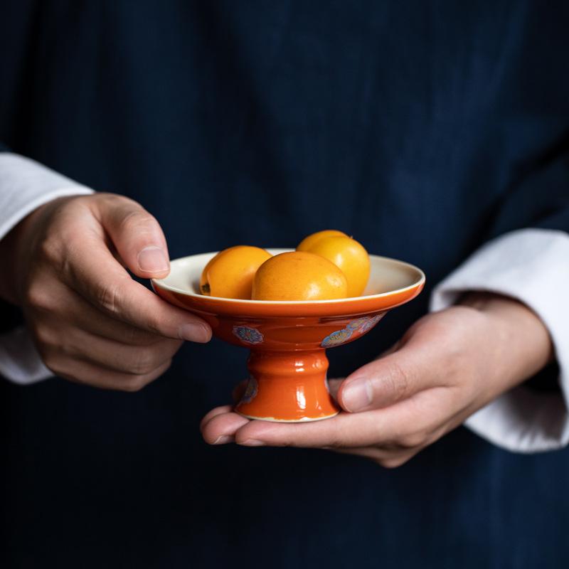 Japanisches Türkisgrün Hoher Fuß Obstschalen Zen Gebäckteller Dessert Süßigkeitenschale Süßigkeitenbar Haushalt Gastfreundschaftsgeschirr Geschenk