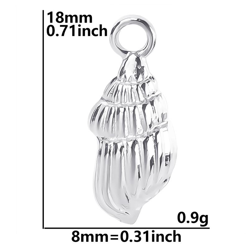 Starfish Conch Fish Tail Silver Color Stainless Steel Charms For Jewelry Making Supplies Ocean Animal Pendant 6pcs/Lot Breloque