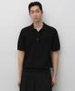 Crocheted Knitted Polo Shirt [Black]