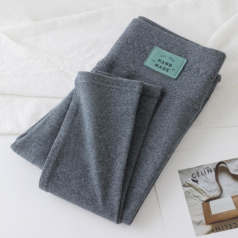 Cotton Lamb Wool Winter Leggings Women's New High-waisted Warm and Piled Thickened Outer Wear Large Size Pure Long Johns