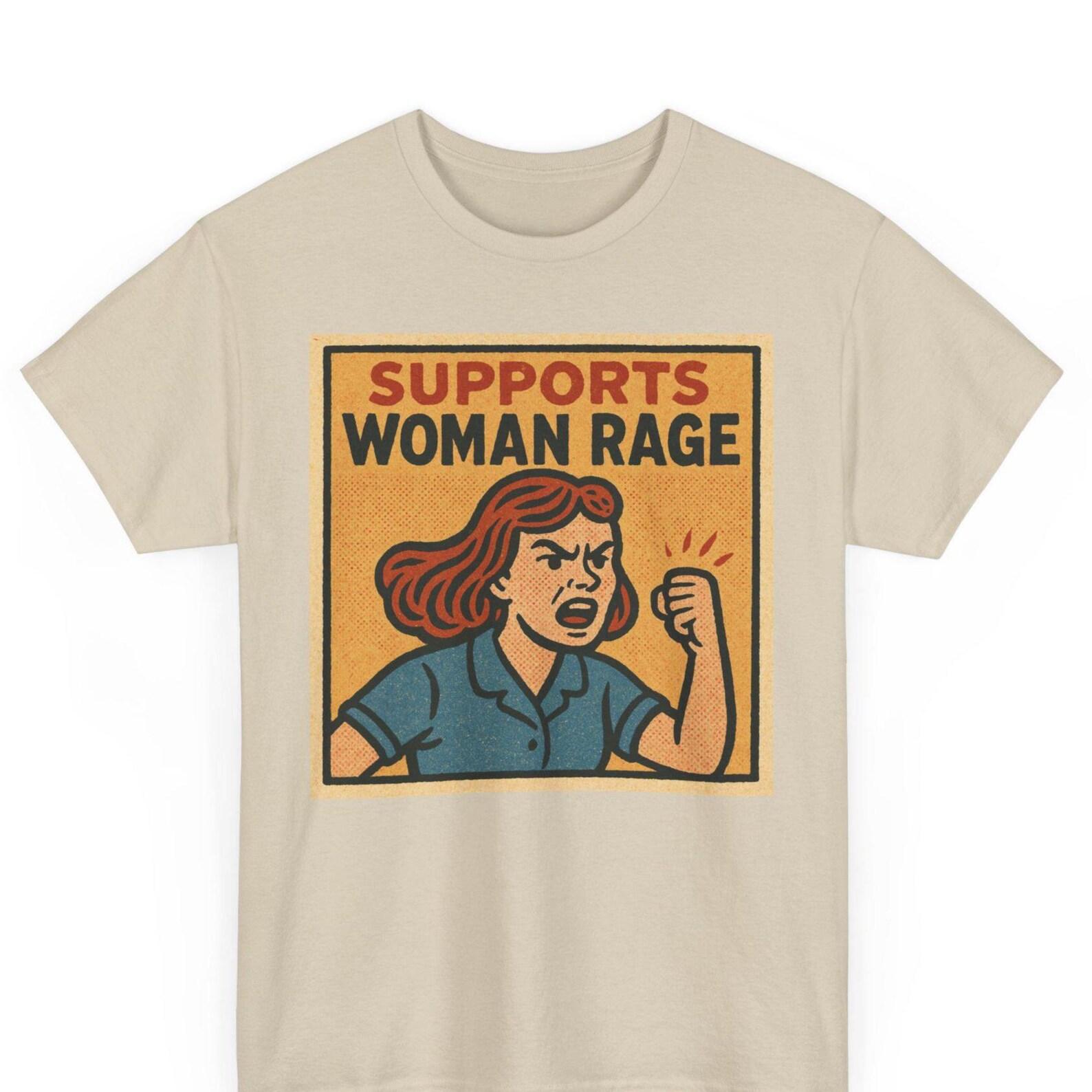 Woman Rage Comic T-Shirt: Retro Feminist Power Graphic Tee XL