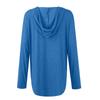 Women's Fashion Casual V-Neck Solid Colour Hooded Drawstring Long Sleeve Fitness Top