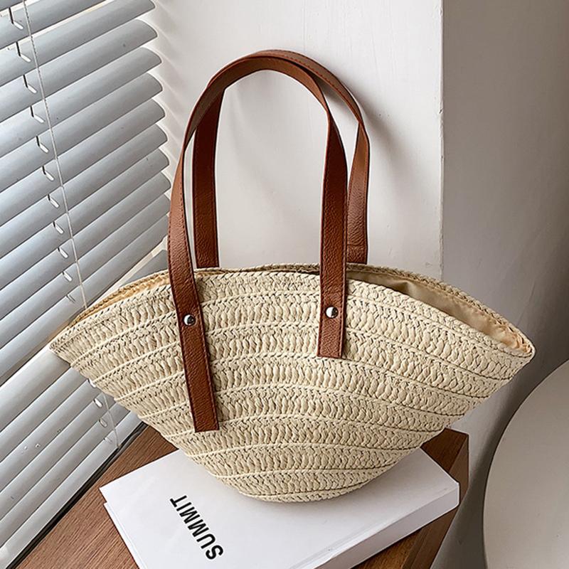Yogodlns Sommertasche mit großer Kapazität für Damen, neuer Stil, kleine gewebte Damentasche, modische Umhängetasche, Gemüsekorb, vielseitig, aus Stroh gewebt