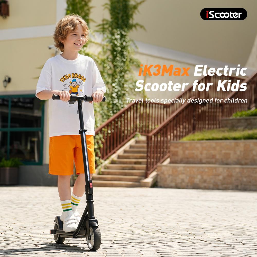 Foldable Electric Scooter for Children iScooter iK3Max 200W Motor Power 8/13/19 km/h Speed 70 kg Maximum Load Capacity