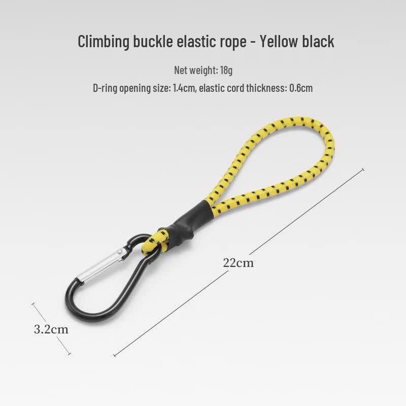Outdoor Camping Elastic Tent Ropes with Carabiner Hooks (8-Pack)
