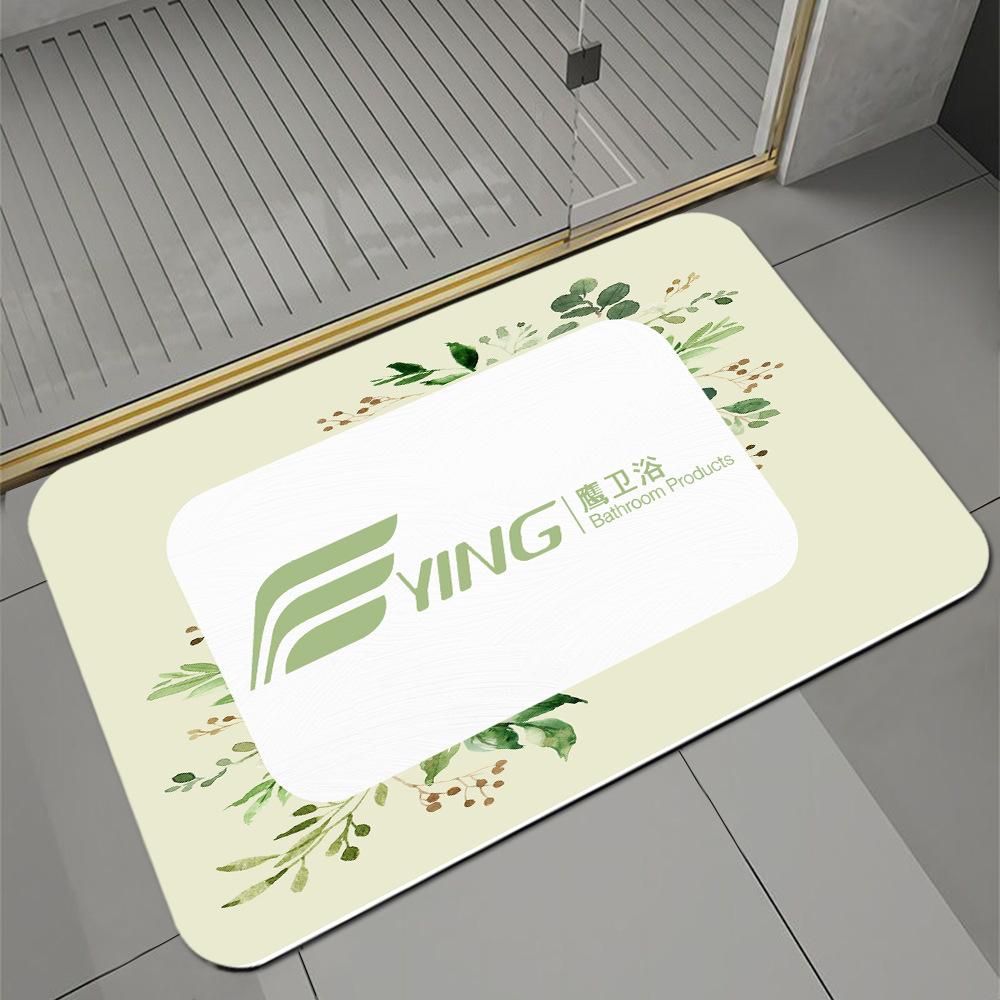 Ceramic Bathroom Gift Floor Mat Doormat Bathroom Absorbent Non-Slip Mat Logo Toilet Carpet Order System