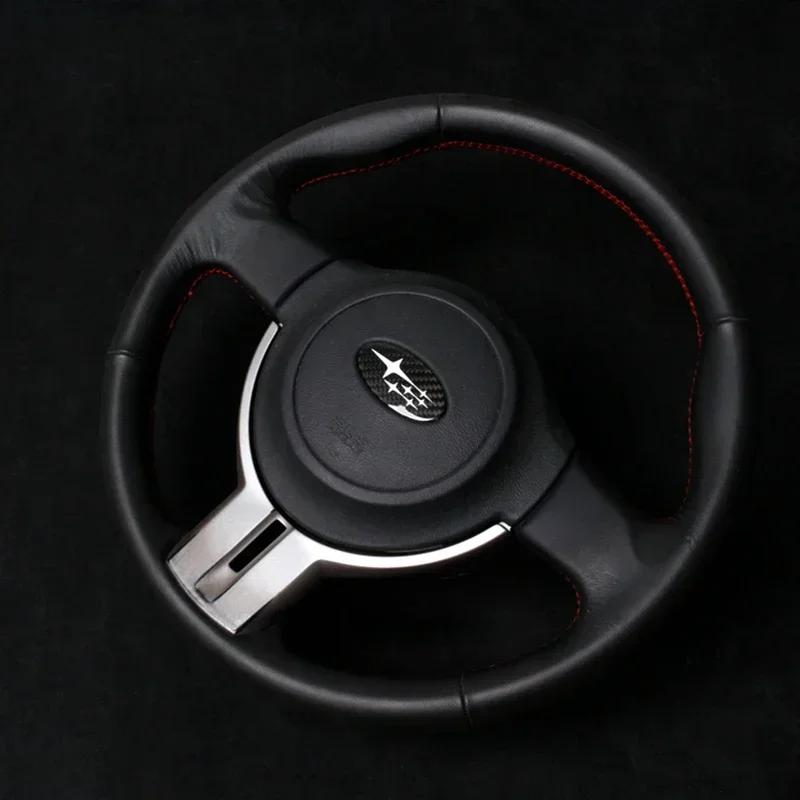 Carbon Fiber Car Steering Wheel Logo Emblem Badge Stickers for Subaru Forester Outback Impreza Legacy STI WRX BRZ Tribeca Ascent Z15