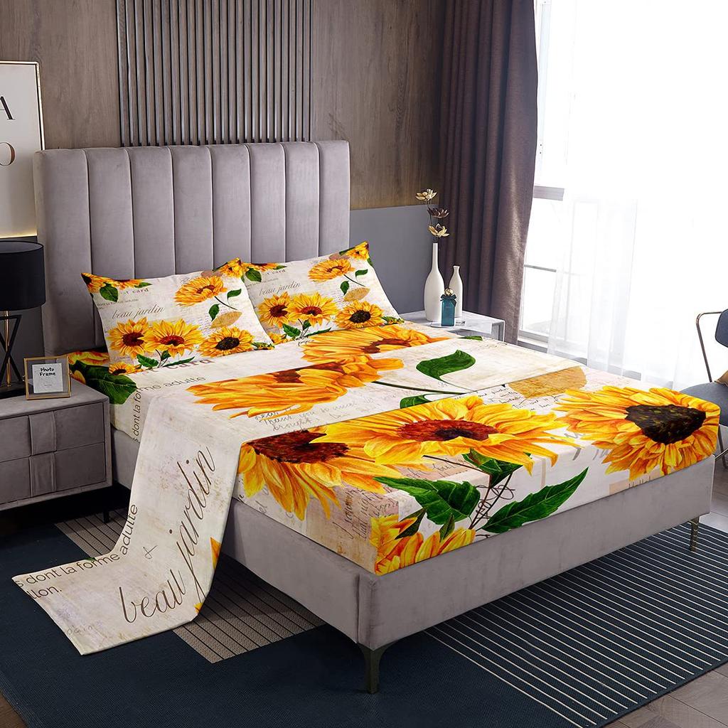 Sports Baseball Pattern Sheet Four-piece Bedding Set Bedroom Room Dormitory Bedding Decoration